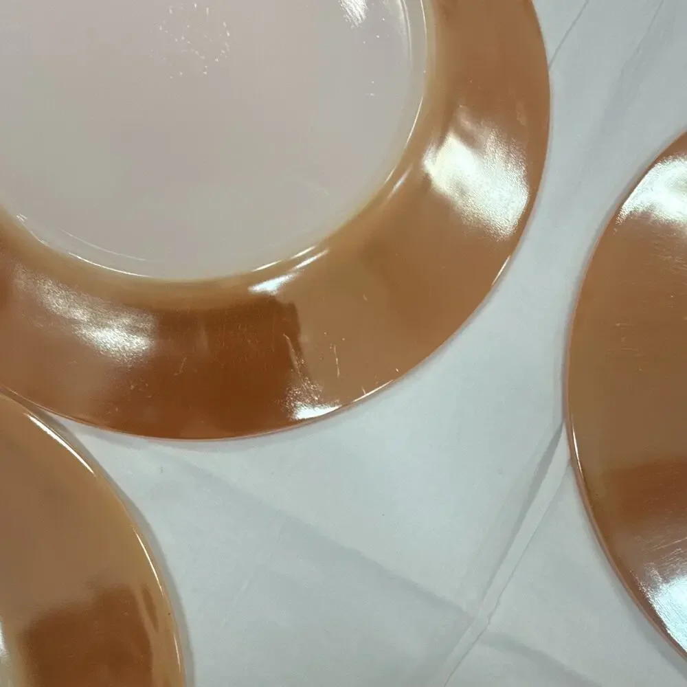 Copied - Pink Pressed Depression Glass Laurel Pattern Round Plate 9 in Glossy